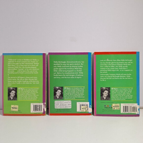 3 Bill Myers Books The Incredible Worlds Of Wally McDoogle #2 7 12 Chapter Lot - Picture 2 of 4
